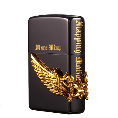 日版 Zippo Lighter 黑冰 童軍花翅膀 ZBT-2-18B