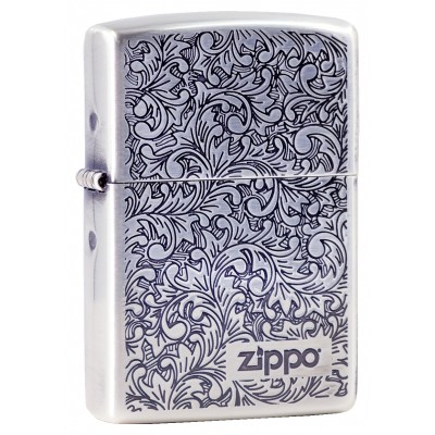 日版 Zippo Lighter 經典唐草(仿古銀) Floral Design ZBT-2-23C