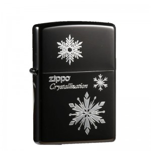 日版 Zippo Lighter 黑冰 雪花系列-三朵雪花 ZBT-2-31A