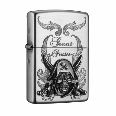 日版 Zippo Lighter 加勒比海盜-銀色 ZBT-3-157A