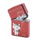 日版 Zippo Lighter 愛心小熊(亮紅銀) Heart and bear metal RED ZBT-3-165B