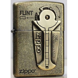 日版 Zippo Lighter 火石貼章(仿古銅) ZBT-3-166A