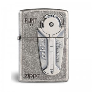 日版 Zippo Lighter 火石徽章(仿古銀) ZBT-3-166B