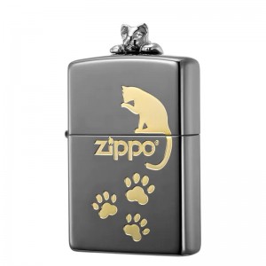 日版 Zippo Lighter 黑冰 貓之凝望 ZBT-3-178A