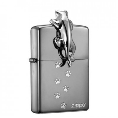 日版 Zippo Lighter 黑冰 貓之凝望腳印 ZBT-3-179A