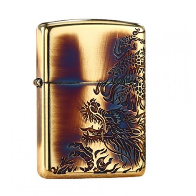 日版 Zippo Lighter 龍霸一方-熏金 ZBT-3-17B