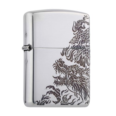 日版 Zippo Lighter 龍霸一方-銀色 ZBT-3-17C