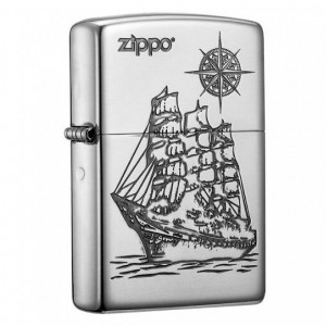 日版 Zippo Lighter 一帆風順-銀色 ZBT-3-182B