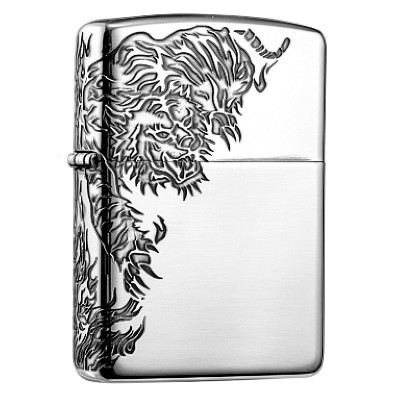 日版 Zippo Lighter Aromr® 猛虎-銀色 ZBT-3-18C