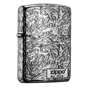 日版 Zippo Lighter 唐草加厚版-銀色 ZBT-3-22C