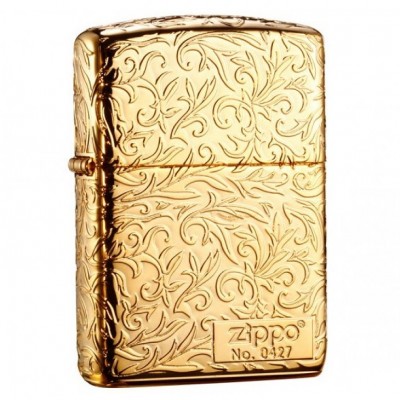 日版 Zippo Lighter 唐草加厚版-金色 ZBT-3-22D