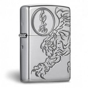 日版 Zippo Lighter 白虎-銀色 ZBT-3-25C