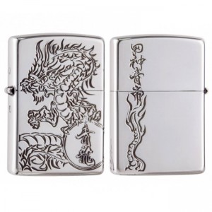 日版 Zippo Lighter 青龍-銀色 ZBT-3-26C