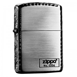 日版 Zippo Lighter 三面腰果花波紋邊-銀色 ZBT-3-29C