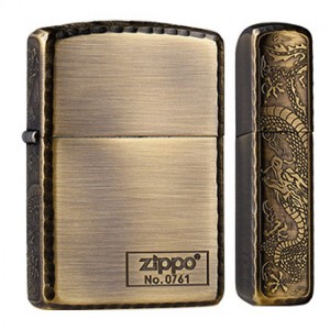 日版 Zippo Lighter 三面雕刻盤龍波紋邊-古銅 ZBT-3-31A