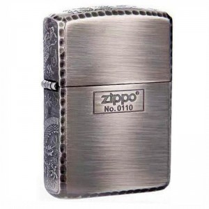 日版 Zippo Lighter 三面盤龍波紋邊-銀色 ZBT-3-32C