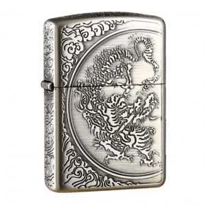 日版 Zippo Lighter Aromr® 祥龍盤雲-銀色 ZBT-3-33C
