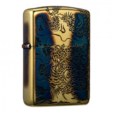 日版 Zippo Lighter Aromr® 多面游龍-熏金 ZBT-3-34B