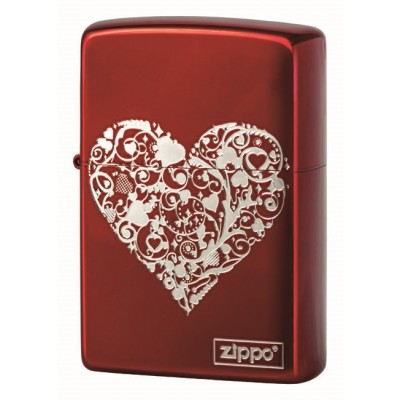 日版 Zippo Lighter 藤蔓愛心(紅) arabesque heart logo red SV inlay ZBT-3-36B