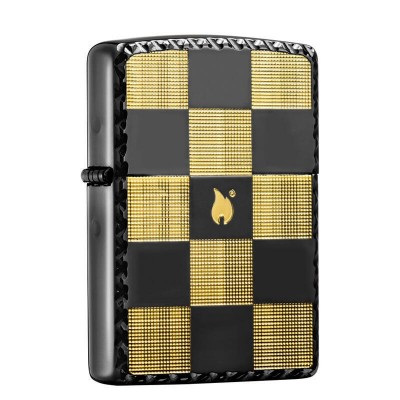 日版 Zippo Lighter 黑冰 方格火焰 ZBT-3-49A