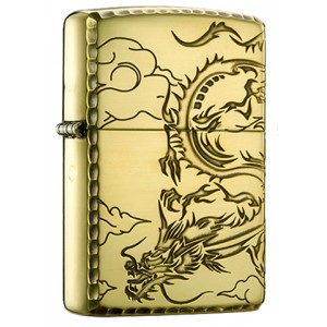 日版 Zippo Lighter 騰龍雲出-金色 ZBT-3-5B
