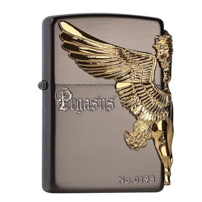 日版 Zippo Lighter 黑冰 天馬行空-金色 ZBT-4-27C