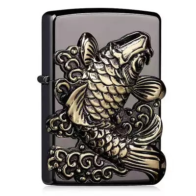 日版 Zippo Lighter 黑冰 立體鯉魚 ZBT-4-33A