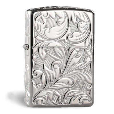 日版 Zippo Lighter Aromr® 深雕富貴繁草-銀色 ZBT-4-43A
