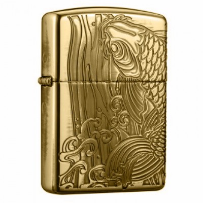 日版 Zippo Lighter 龍躍鯉魚-古銅 ZBT-4-6A
