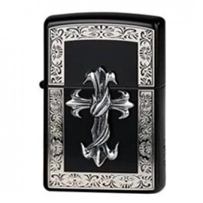 日版 Zippo Lighter 邊刻十字架 ZBT-5-19A
