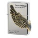 韓版 Zippo Lighter 愛情之翼(亮銀) Love Wings 2 NI ZBT-1-16C