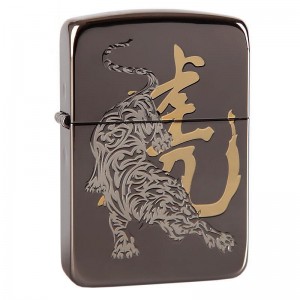 韓版 Zippo Lighter 黑冰 猛虎下山 ZBT-1-19A