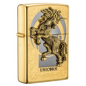 韓版 Zippo Lighter 尊爵獨角獸(金色) UNICORN GOLD ZBT-1-32A