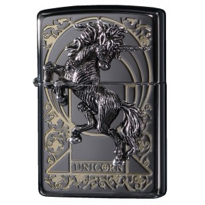 韓版 Zippo Lighter 尊爵獨角獸(黑色) UNICORN BLACK ZBT-1-32B