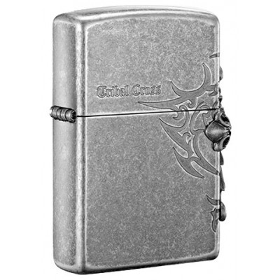 韓版 Zippo Lighter 聖天使十字火焰(仿古銀) SIDE TRIBAL CROSS EMB(SILVER) ZBT-1-33B