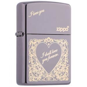 韓版 Zippo Lighter 黑冰 愛你一生 Love ZBT-1-9