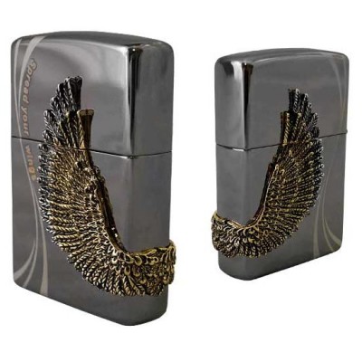 韓版 Zippo Lighter 黑冰 展翅高飛 Wings ZBT-1-97A