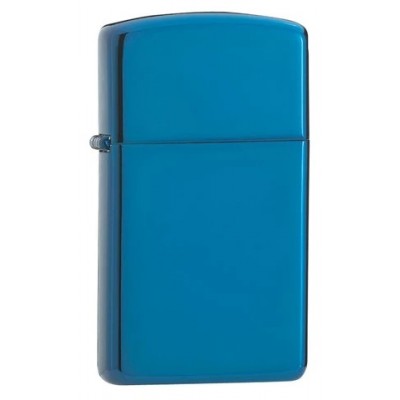 美版 Zippo Lighter Blue Ice® 窄版 藍冰 (素面) Slim® High Polish Blue 20494