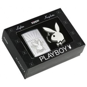 美版 Zippo Lighter Playboy Lighter & Key Chain Set 24464
