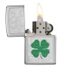 美版 Zippo Lighter 幸運四葉草 Clover High Polish Chrome Design 24699