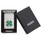美版 Zippo Lighter 幸運四葉草 Clover High Polish Chrome Design 24699