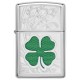 美版 Zippo Lighter 幸運四葉草 Clover High Polish Chrome Design 24699