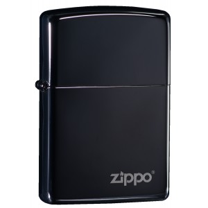 美版 Zippo Lighter 黑炫冰 High Polish Black with Zippo Logo 24756ZL