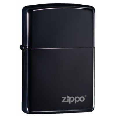 美版 Zippo Lighter 黑炫冰 High Polish Black with Zippo Logo 24756ZL