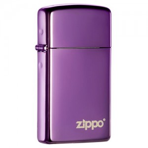 美版 Zippo Lighter Slim® 窄版炫光紫 High Polish Purple with Zippo logo 28124ZL