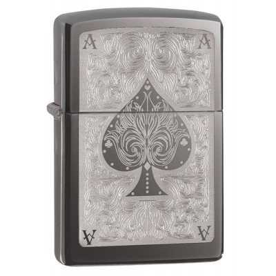 美版 Zippo Lighter 花紋黑桃A AceFiligree 28323