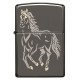 美版 Zippo Lighter Black Ice® 黑冰 馬 Running Horse 28645