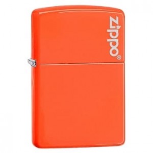 美版 Zippo Lighter 橘霓虹螢光漆 Neon Orange with Zippo logo 28888ZL