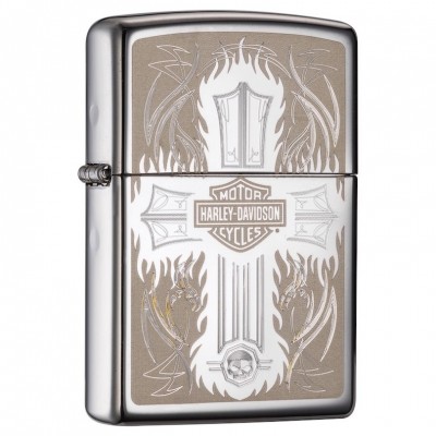 美版 Zippo Lighter 哈雷十字架 Harley-Davidson 28982