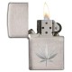 美版 Zippo Lighter 拉絲銀大麻葉防風打火機 Chrome Marijuana Leaf Design 29587
